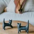 thumbnail image 2 of Ensemble de 12 Figurines de Chat en Céramique Gris Extensible, 2 of 2