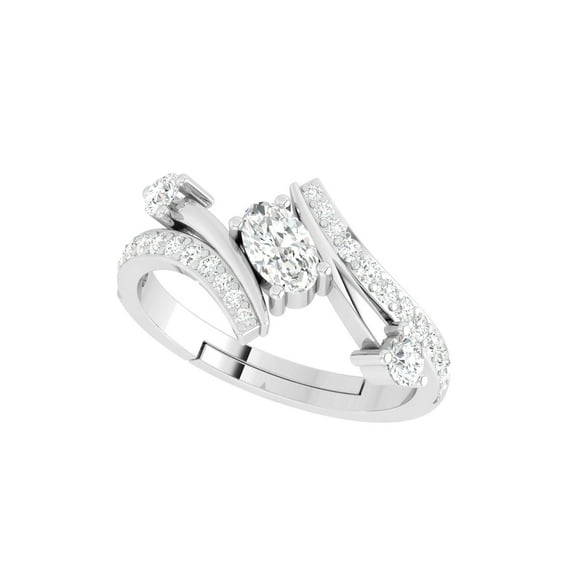 925 Sterling Silver and Cz Ring Travel Engagement Ring Jewelry For Women's US-8