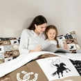 thumbnail image 5 of Manfei Southwestern Cowboy King Size Comforter Sets,Western Country Horse Bedding Comforter Set,Brown Gray White Bedding Set For Boys Children,Ultra Soft Home Decor,3-Piece, 5 of 8