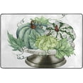 thumbnail image 2 of SKYSONIC 36x24in Watercolor Teal Pumpkins Area Rug, Green Leaves Fall Halloween Non-Slip Floor Carpet for Indoor Living Dining Room Bedroom, 2 of 5