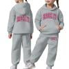 thumbnail image 3 of shqvo Big Girls 2 Piece Sport Outfit Brooklyn New York Letter Print Pullover Sport Sweatsuits Hoodie Sweatpants Outfits Hoodies Tracksuits for Toddlers Children Teens, 3 of 8
