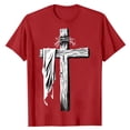 thumbnail image 2 of COSFO Easter T Shirts for Man Jesus Cross Short Sleeve Graphic Tees Loose Fit Crew Neck Summer Tops, 2 of 5