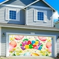 thumbnail image 3 of 16X7 ft Easter Decorationse Garage Door Decoration Background Spring Floral Colorful Egg Hunt Backdrop Easter Colorful Eggs Background for Photography Happy Birthday Party Banner Decor Cover Cover, 3 of 5