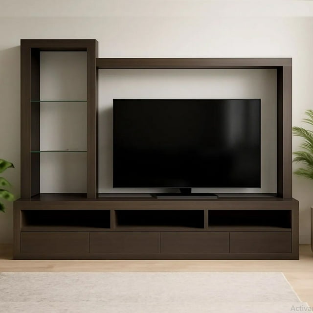 Centro De Entretenimiento Para Tv Entrepaños De Vidrio