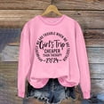 thumbnail image 2 of Patlollav Winter Women's Sweatshirt Letter Round Neck Solid Color Printed Long Sleeve Tops, 2 of 6