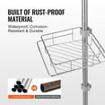 thumbnail image 5 of 42"-114" Adjustable Shower Corner Caddy Tension Pole - Rust-Proof Stainless Steel with 4 Shelves, Towel Bars & Soap Holder, 5 of 11