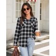 thumbnail image 5 of Zeagoo Womens Plaid Flannel Shirts Long Sleeve Button Down Blouse Cotton Fall Tops, 5 of 6