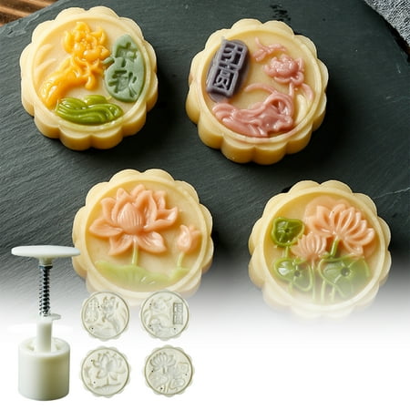 

Moon Cake Model Printing Tools Pastry Embossing Modeling Mooncake Mould Set DIY Hand-pressed Detachable Household Hand-Pressing Cake Mould