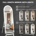 thumbnail image 3 of Hasipu 95" X 40" LED Arch Full Length Mirror, White Frame Mirror with Lights Wall Mounted Free Standing Leaning for Bedroom, Living Room, Dressing Area, 3 of 9
