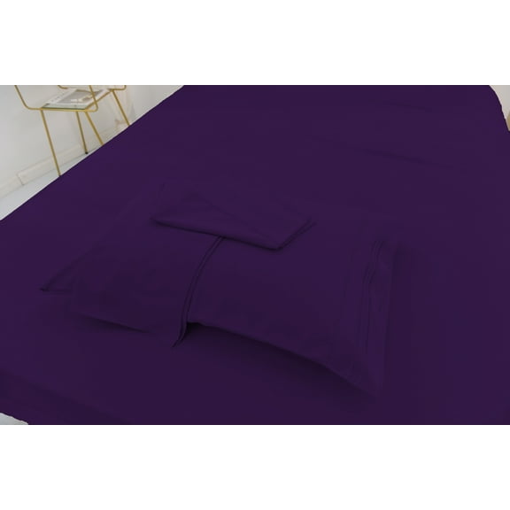 Twin XL Size Bamboo Derived Rayon Bed Sheet Set - Softer than Cotton Sheets Twin Size - Wrinkle Free - 16" Deep Pockets - 3 Piece - 1 Fitted Sheet, 1 Flat, 1 Pillowcases Twin XL Purple