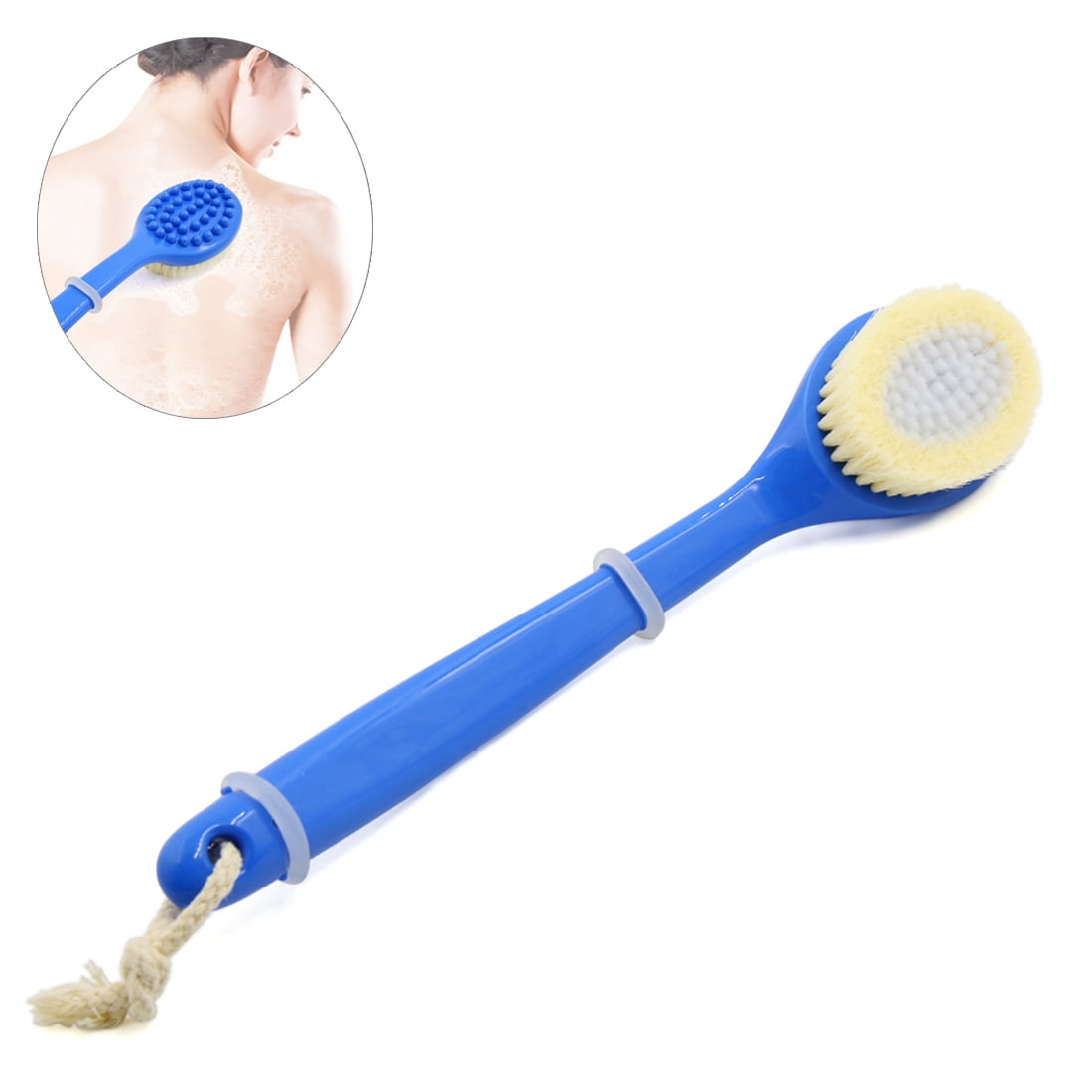 Curved Long Handle Bath Brush Bristle Back Exfoliating Scrubber Body Massager