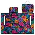 thumbnail image 4 of COEQINE Universal Golf Cart Seat Covers/Seat Blanket for EZGO Yamaha Club Car, Soft Seat Towel/Seat Cushions Folds Like a Bag for Easy Carry, All-Season Comfort, Purple Pink Hibiscus Leaf, 4 of 8