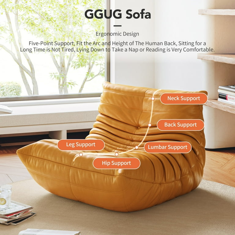 GGUG Memory Foam Bean Bag Lounge Chair Armless Comfy Accent Chair