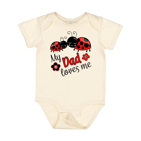

Inktastic My Dad Loves Me with Cute Ladybugs Gift Baby Boy or Baby Girl Bodysuit