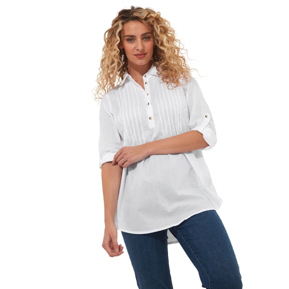 Joe Browns Women's Plus Size Cotton Pintuck Tunic
