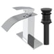 thumbnail image 1 of Grifo de baño Uxcell Waterfall, grifos de baño modernos de una sola manija para lavabo de baño de 1 o 3 agujeros, grifo con cubierta y desagüe [Cromo Plateado], 1 of 1