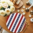thumbnail image 2 of Nautical Anchor Round 13 Inch Placemats Set of 6, Red Navy Blue White Stripe Geometric HeatResistant Non Slip Place Mats for Dining Table, Wipeable Braided Kitchen Table Mats for Housewarming, 2 of 9