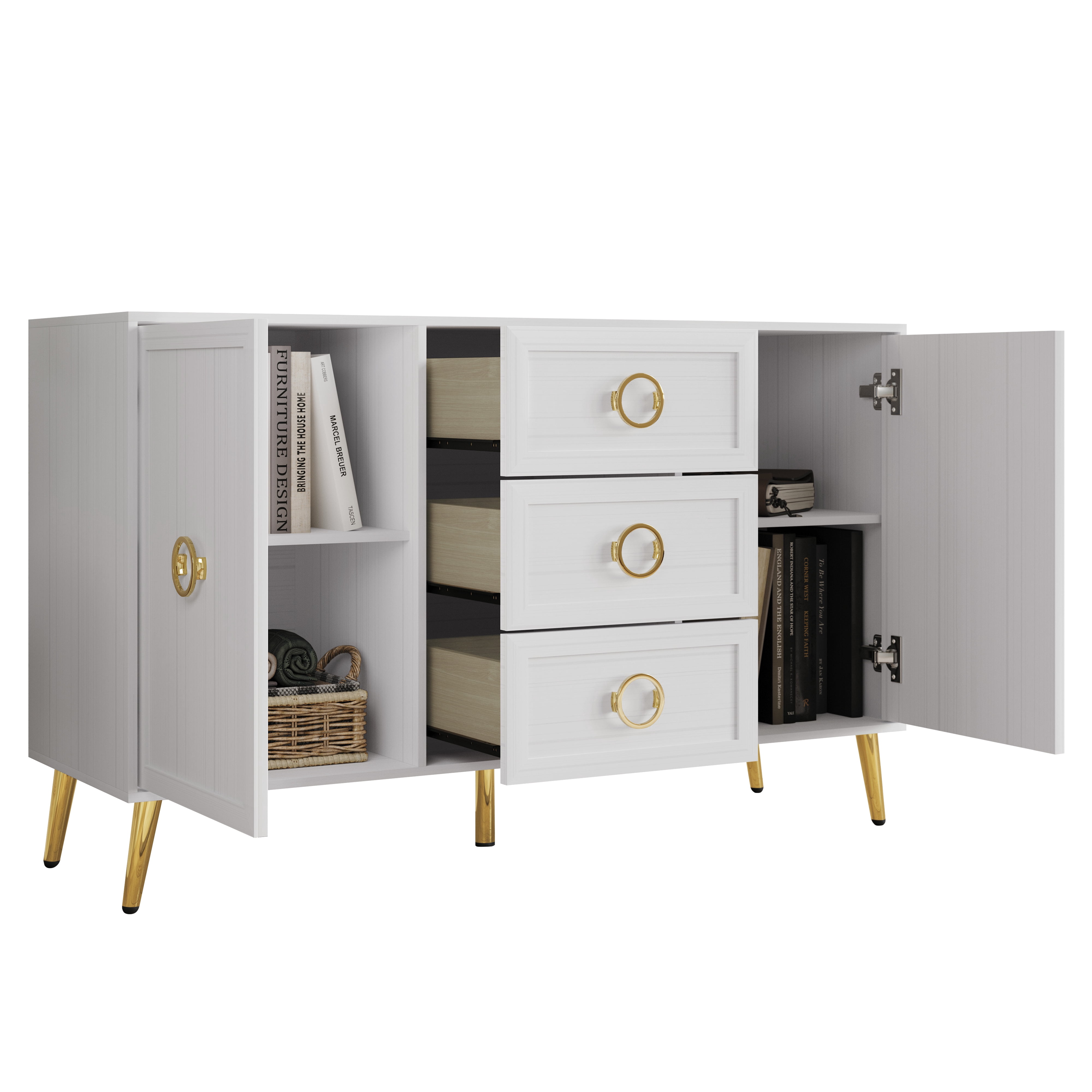 Castle Place Elegance Sideboard Buffet Cabinet, White