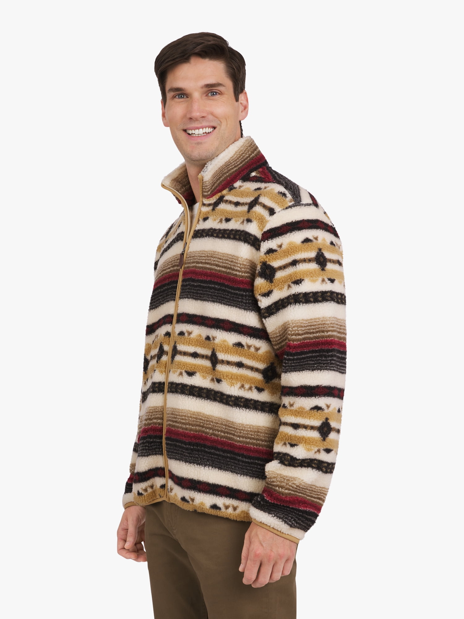 Chaps Men's & Big Men's High Pile Printed Plaid Sherpa Jacket, Sizes S-3XL