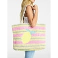 thumbnail image 5 of No Boundaries Women's Lemon Beach Tote Bag, Pink Lemon, 5 of 7