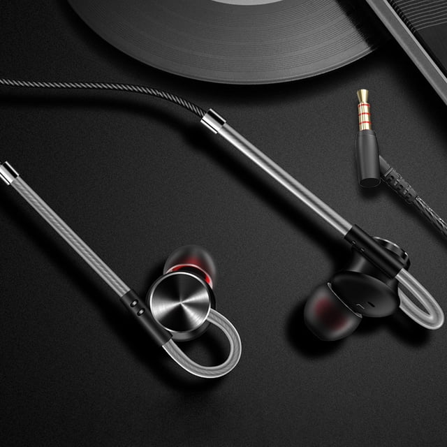 COFEST Metal Magics Sound Magnetic Sports Earphones - High Fidelity Audio, IPX7 Waterproof, Ergonomic Design with Remote Control & Hands-Free Calling - Includes 3 Pairs of Silicone Sleeves Black