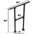 thumbnail image 4 of 2-Step Handrails for Outdoor Steps, HandRail Fit 1 or 2 Steps Outdoor Stair Railing Deck Handrail Black Wrought Iron Hand Rails Kit, 4 of 7