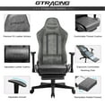 GTRACING Gaming Chair with Footrest Ergonomic Reclining Leather Chair ...