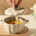 thumbnail image 6 of Dutch Oven Pot with Lid, Pumpkin Pottery Dessert Saucepan, Mini Baking Dish Cute Pumpkin Bowl, Covered Dutch Oven Ceramic Stockpot, Pumpkin-Shaped Casserole (Orange), 6 of 6