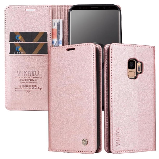 Funda para Samsung Galaxy S9 Estuche de Cuero PU Tipo Cartera con Ranuras para Tarjetas y Cierre Magnético