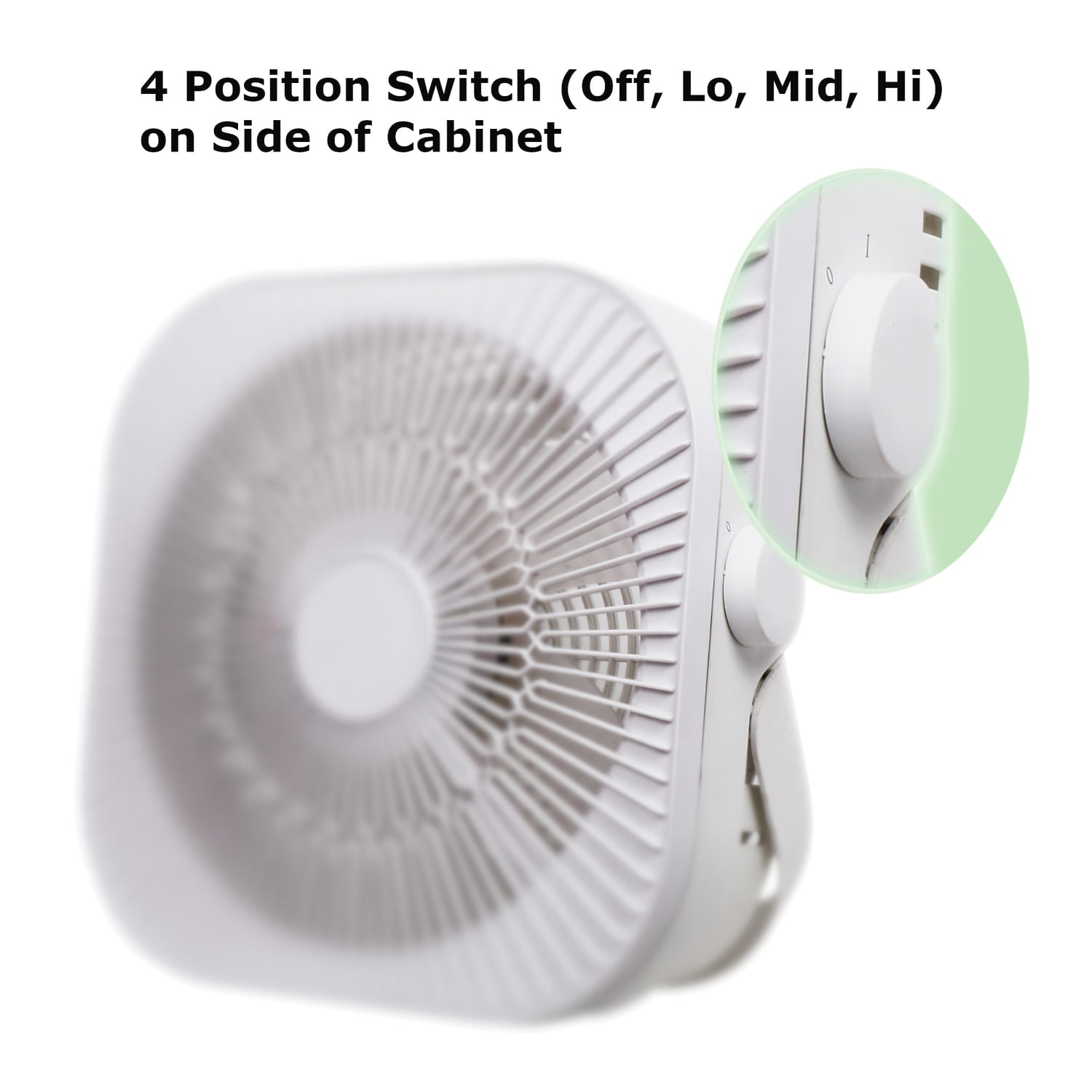 Optimus 12-In. 2-Speed 40-Watt Box Fan, F-1023, White