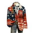 thumbnail image 4 of hlysgo Christmas Blazer for Men Trendy Xmas Print Party Sport Jacket Slim Fit Business Corduroy Suit Jacket Casual Stylish Winter Holiday Blazers Red L, 4 of 4