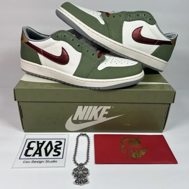 Ni - ke Jordan 1 Low OG Chinese New Year FN3727-100 Year Of The Dragon - Men's Size 11.5