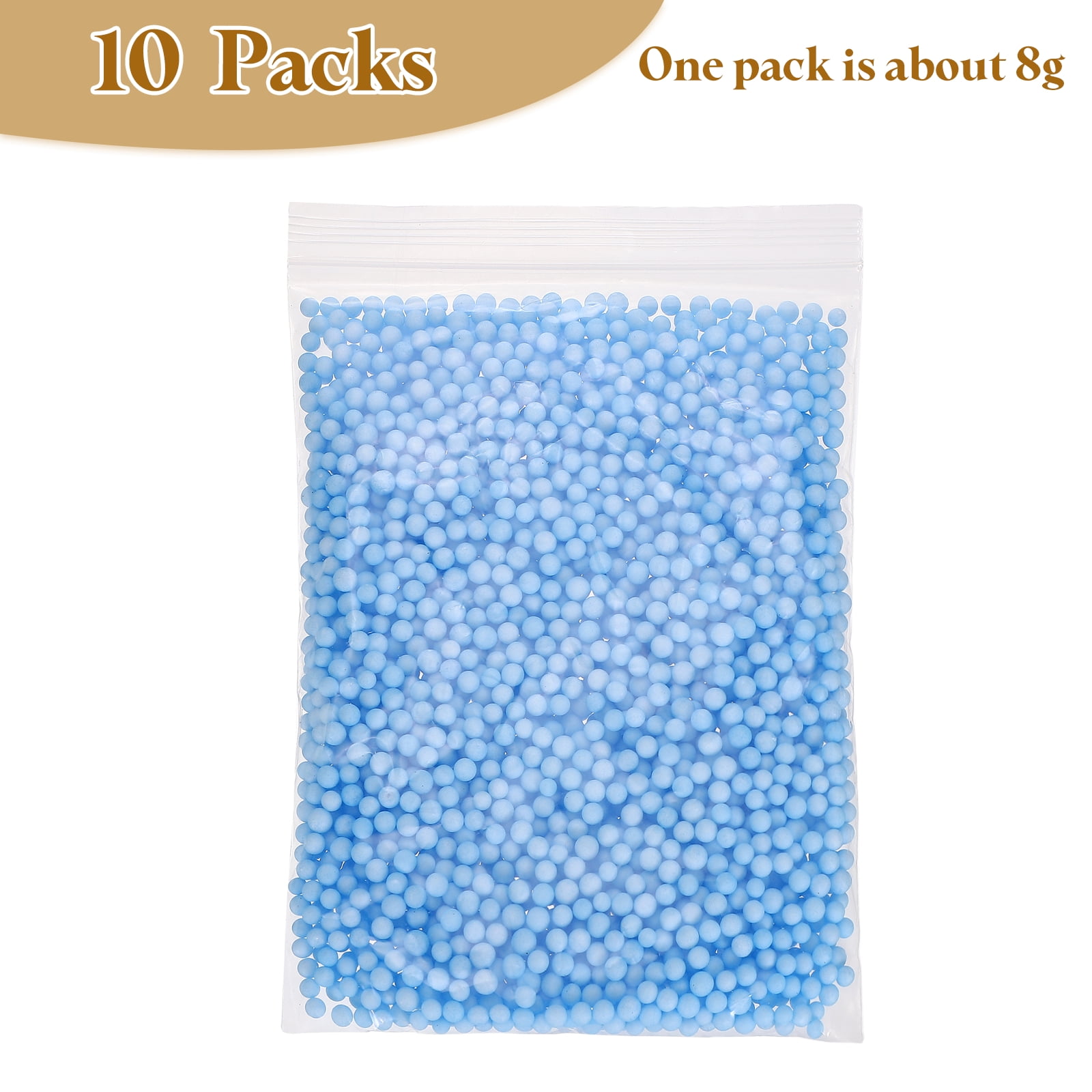 10Pack 0.16"-0.24" Foam Ball, Mini Round Foam Beads Balls for DIY Crafts, Party Decorations, Fillings of Vase Pillow, Sky Blue