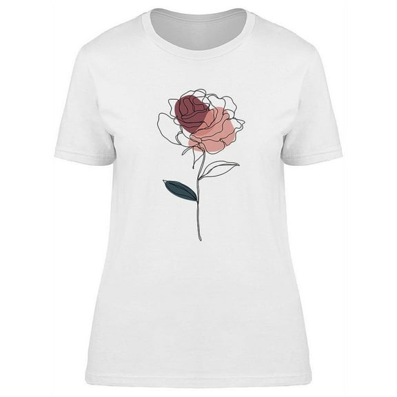 Watercolor Rose Design T-Shirt Women -Image by Shutterstock, Female 3X-Large