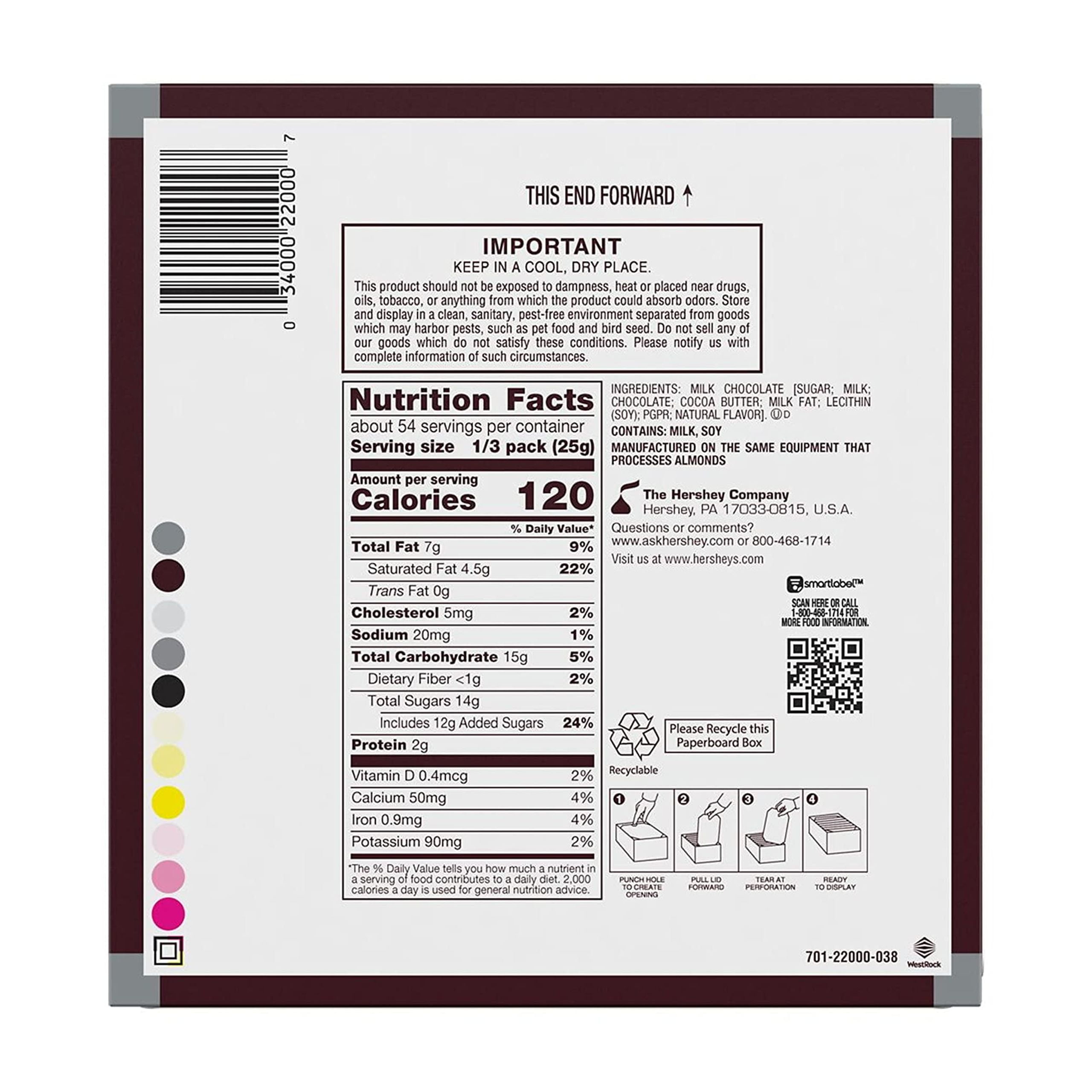 Hersheys Milk Chocolate King Size Candy, Full Size, 2.6 Oz Bar
