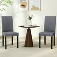 thumbnail image 2 of Gymax Dining Chair Set of 2 Fabric Upholstered Rubber Wood Legs Side Armless Dark Gray, 2 of 6