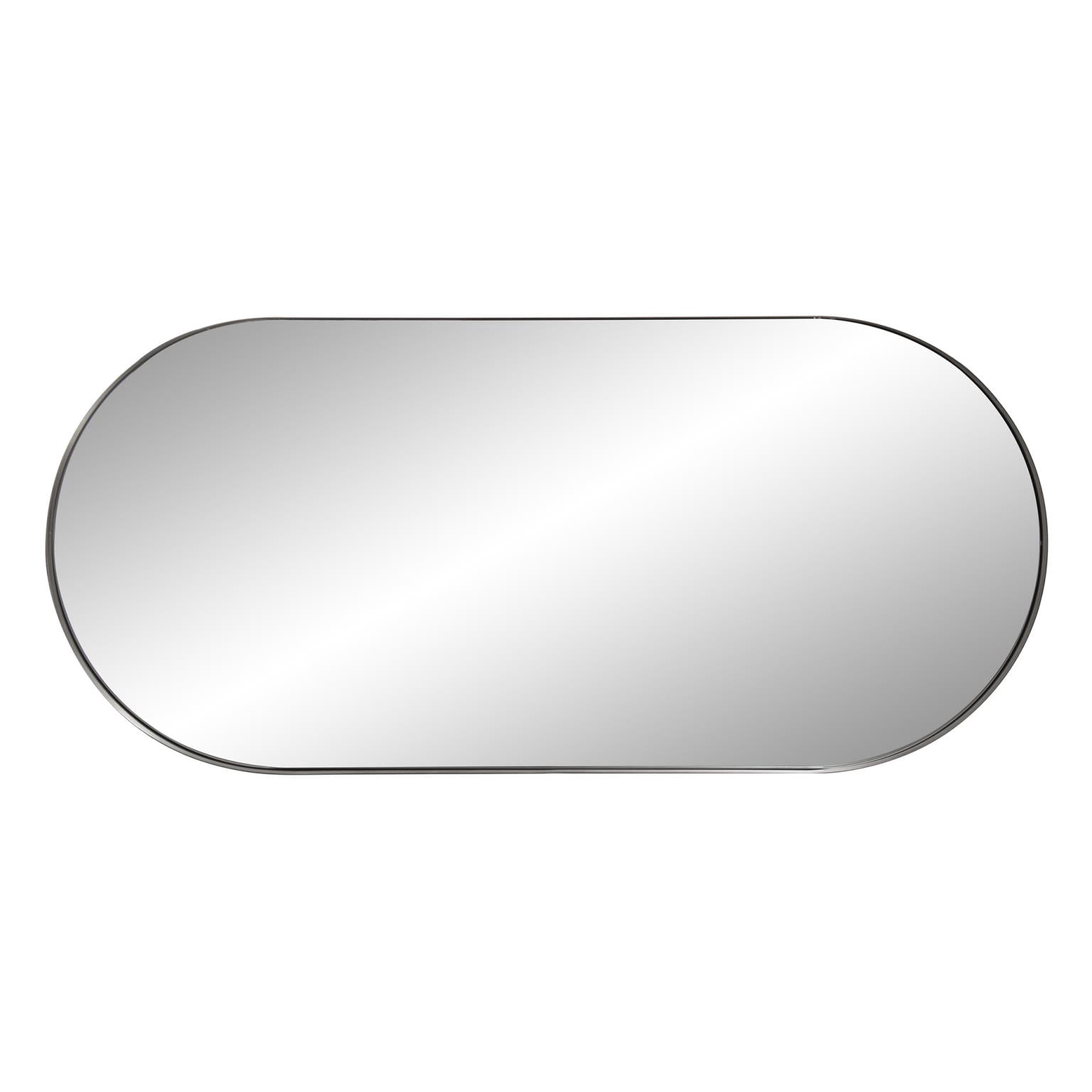 Tyler Dillon Stainless Steel Framed Capsule Wall Mirror - 40"H x 17.75"W