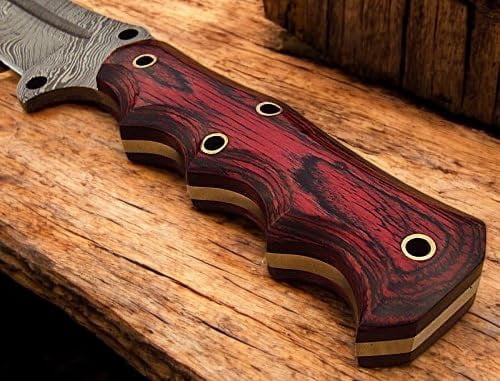 Poshland TR-1166, Custom Handmade Damascus steel Tracker Knife - Tanto Style Blade