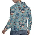 thumbnail image 6 of Pofeuu Underwater Animals and Flowers Print Mens Casual Hooded Collar Drawstring Hoodies Pullover Sweatshirts Casual Long Sleeve Shirts-Medium, 6 of 7