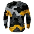 thumbnail image 3 of Dagegui Men's Camo Henley Shirts Long Sleeve Crewneck Button Pullover Shirt Big and Tall Slim Fit Athletic T-Shirts Outdoor Camouflage Hiking Tees Gray M, 3 of 4