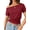Burgundy, variant on Womens Off The Shoulder Crop Tops Y2K T Shirts Top Short Sleeve Summer Trendy Fashion Clothes