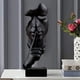 thumbnail image 2 of Statue, Silence Is Golden Thinker Abstract Sculptures Figurines Resin Statue Modern Black Statue Creative Ornaments For Entrance, Bedroom, Home, Offic, 2 of 4