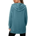 thumbnail image 6 of Otntypg Tunic Hoodies for Women Fashion Lightweight Split Hem Drawstring Casual Long Sleeve Hooded Sweatshirts Tops with Pockets Trendy Atheltic Pullover T-Shirts Light Blue XXL, 6 of 8