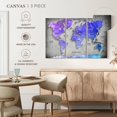 thumbnail image 4 of Elephant Stock Hued World Map Wall Art - Horizontal Multi Panel Canvas - Living Room Wall Decor - Map Multi Panel - Gray And Blue Decor - 23" x 14", 4 of 4