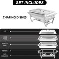 thumbnail image 4 of PRIJESSE Chafing Dish Buffet Set 8QT Gold & Silver Plated Stainless Steel Chafing Dish with Stainless Steel Lid, Buffet Warmer Set, 8-Pack for Home Gatherings, Christmas Parties, Catering Events, 4 of 8