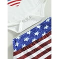 thumbnail image 6 of 4th of July Baby Girl Clothes Newborn American Sweet Heart Short Sleeve Bodysuit USA Flag Ruffle Shorts with Headband, 6 of 8