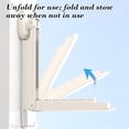 thumbnail image 3 of Wall-Mounted Plastic Suction Cup Storage Rack - Foldable & Retractable Organizer for Towels/Clothes, Perfect for Bathroom/Laundry Room, Space-Saving Portable Shelf for Home Use, 14*11*3in, White, 3 of 7