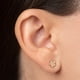 thumbnail image 2 of Aretes de oro 14k GIALLO Broquel Estrella de mar de oro amarillo brillante con circonias moradas, 2 of 3