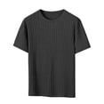 thumbnail image 3 of ZHOGXU Summer Slim Fit Knit Short Sleeve O Neck Men's T Shirts With Solid Color And Loose Athletic Style Work Wear, 3 of 5
