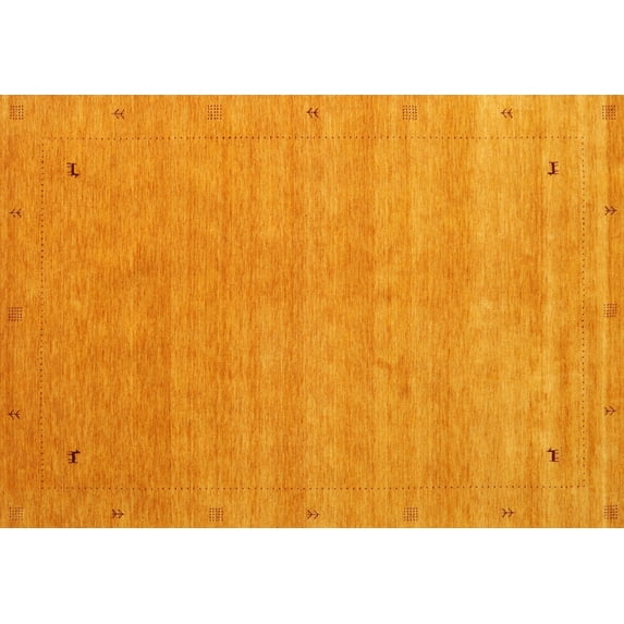 Ahgly Company Machine Washable Indoor Rectangle Contemporary Dark Orange Area Rugs, 8' x 10'
